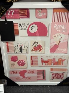 Pink Casino-Themed Wall Art Print - Home Design
